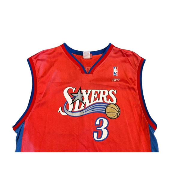 Vintage Reebok Men’s Philadelphia 76ers Iverson #3 NBA Basketball Jersey Sz 2XL - Picture 4 of 11